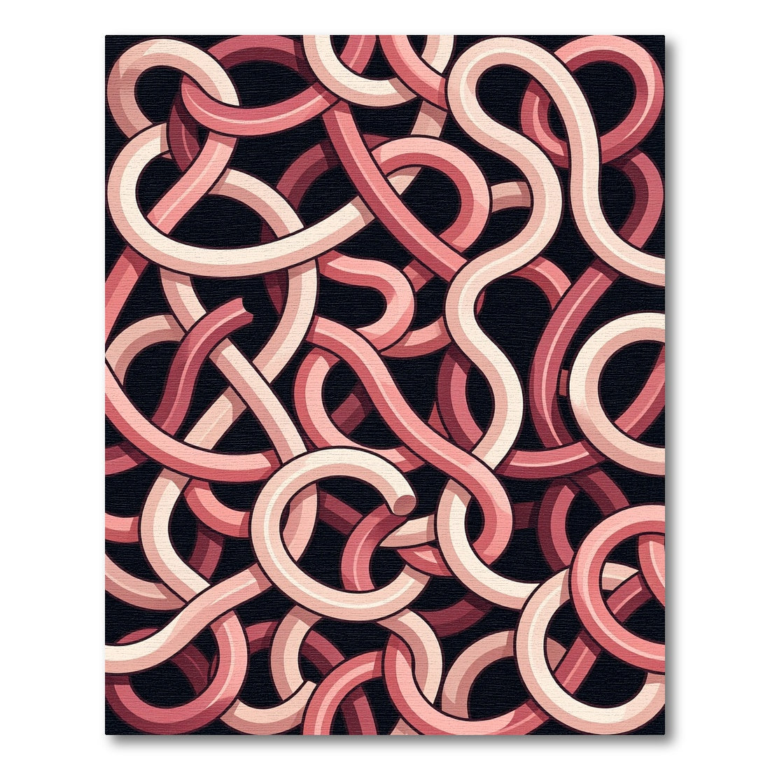 Pink Tubular Swirl Abstract Rug