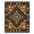 Geometric Earth Brown Fish Medallion Rug