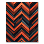 Modern Bold Orange Charcoal Chevron Rug