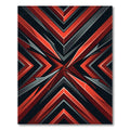 Radiant Crimson Black Abstract Geometric Rug
