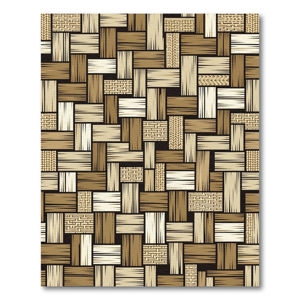 Earthy Woven Basket Weave Texture Rug