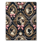 Vintage Portrait Medallion Damask Rose Oval Rug