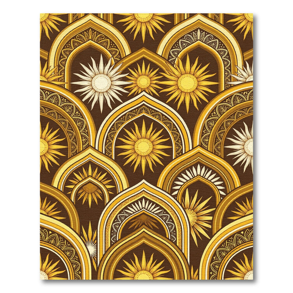 Golden Sun Arch Geometric Earthy Tone Rug