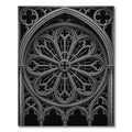 Gothic Monochrome Architectural Rose Circular Rug