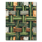 Woven Green Wood Texture Rug