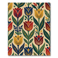 Folk Botanical Tulip Cream Floral Rug