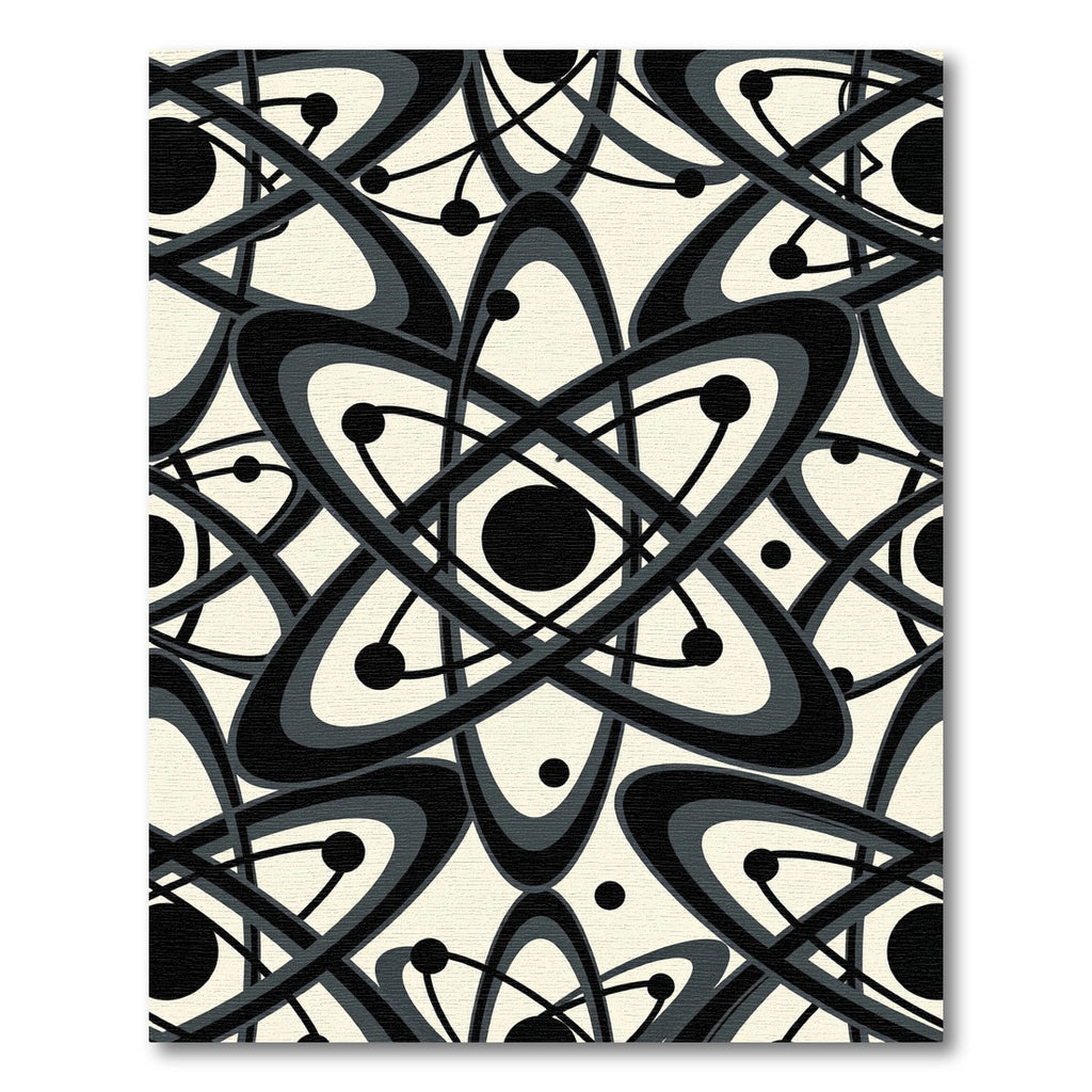Atomic Starburst Black Gray Rug