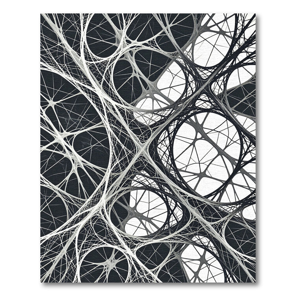 Monochrome Abstract Web Network Rug