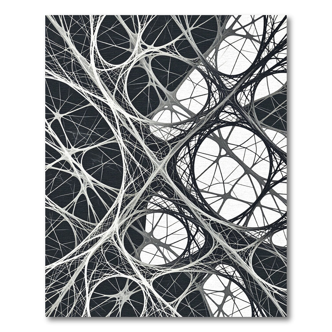 Monochrome Abstract Web Network Rug