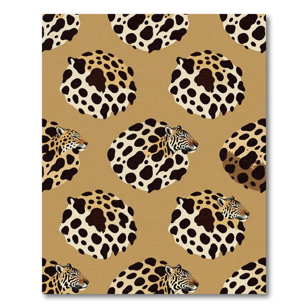 Retro Leopard Spots Round Faces Rug