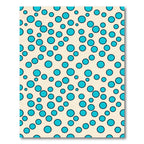 Aqua Circles Cream Background Rug