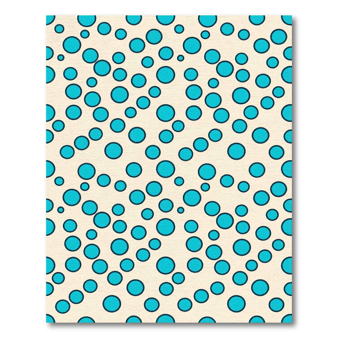 Aqua Circles Cream Background Rug