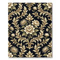 Ornate Gold Floral Damask Rug