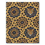 Bold Leopard Head Swirl Medallion Rug