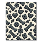 Playful Dark Charcoal Dog Treat Illustration Rug