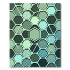 Earthy Green Hexagon Grid Rug