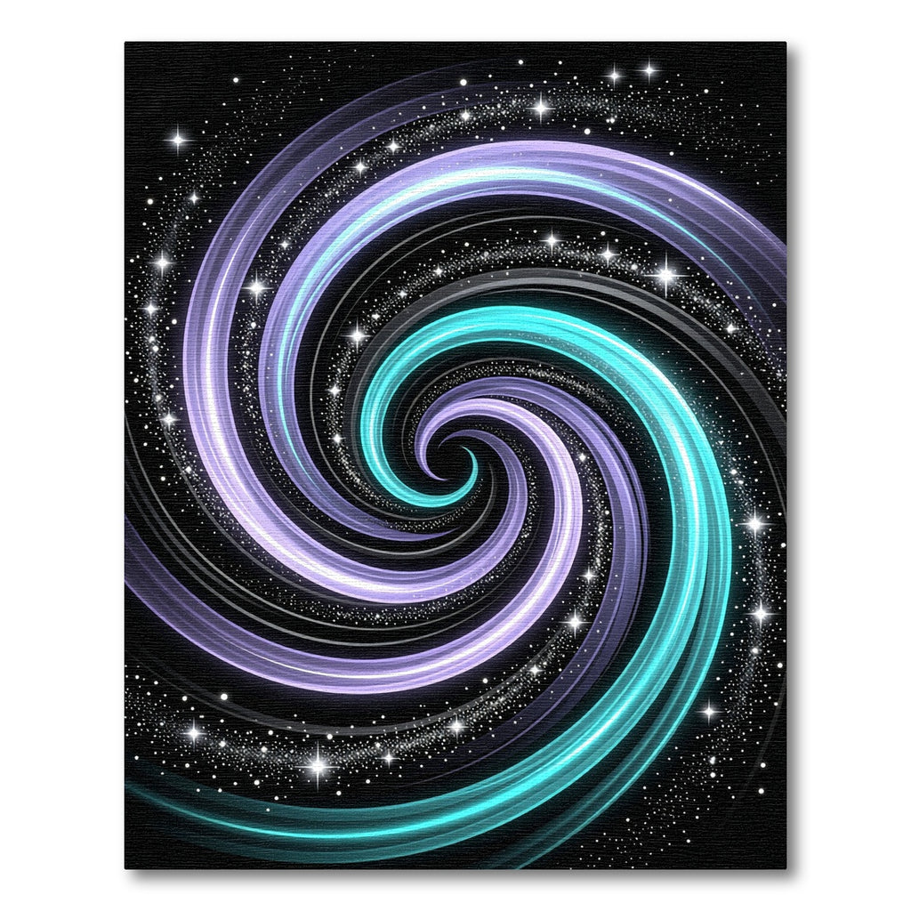 Cosmic Luminous Teal Violet Swirl Rug