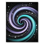 Cosmic Luminous Teal Violet Swirl Rug