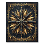Golden Celestial Star Black Wheat Rug
