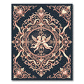 Pink Cherub Heart Scrollwork Medallion Rug