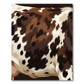 Rustic Brown and White Cowhide Rug