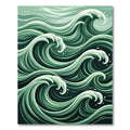 Sage Green Swirling Ocean Waves Rug
