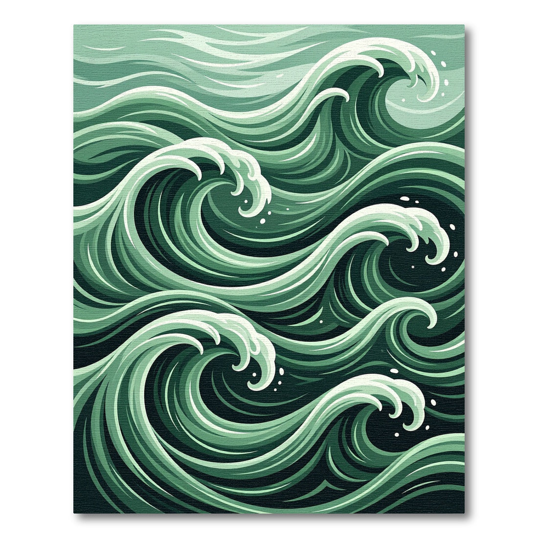 Sage Green Swirling Ocean Waves Rug