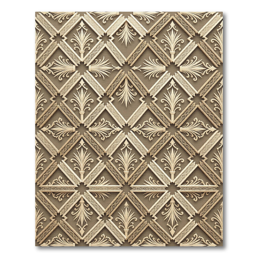 Tuscan Tan Geometric Floral Medallion Rug