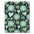 Muted Green Morning Glory Floral Vine Rug