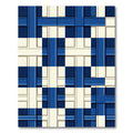 Navy and Cream Geometric Plaid Rug