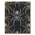 Gothic Black and Cream Spider Illustration Rug