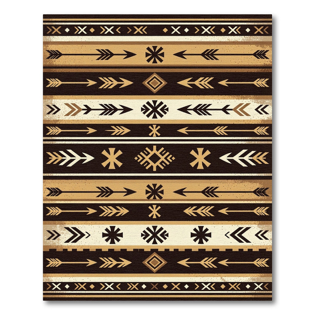 Earthy Neutral Southwestern Arrow Geometric Striped Rug