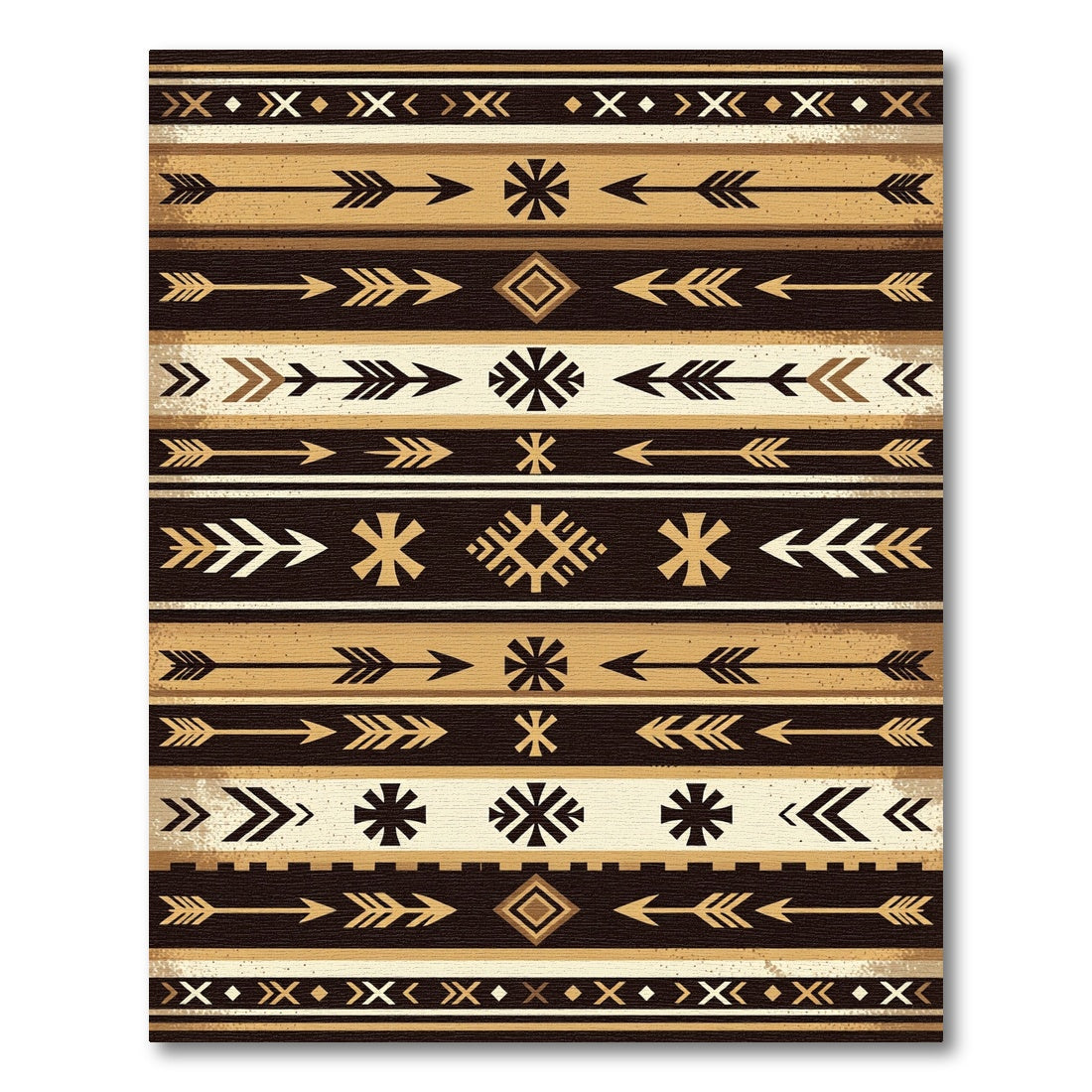 Earthy Neutral Southwestern Arrow Geometric Striped Rug