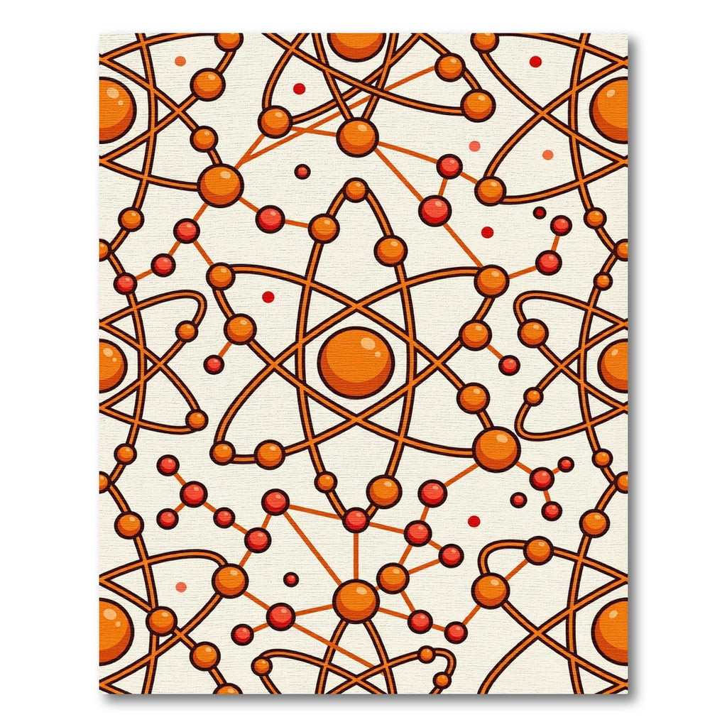 Atomic Orb And String Network Rug