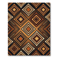 Earthy Geometric Brown Diamond Tile Rug