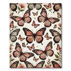 Whimsical Peach Butterfly Garden Art Rug