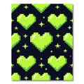 Neon Green Pixel Heart Sparkle Aesthetic Rug