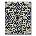 Navy Blue Geometric Interlaced Star Rug