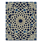 Navy Blue Geometric Interlaced Star Rug