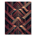 Geometric Copper Staircase Illusion Rug