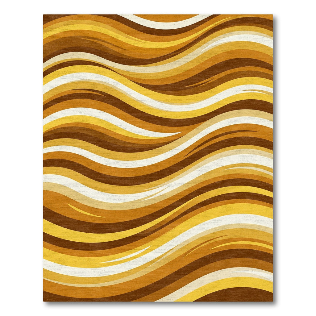 Golden Amber Fluid Wave Swirls Rug
