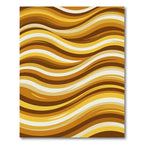 Golden Amber Fluid Wave Swirls Rug