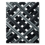 Modern Monochrome Intersecting Grid Rug