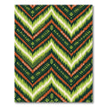Vibrant Green and Burnt Orange Zigzag Chevron Rug