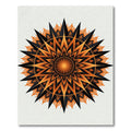 Radiant Black and Orange Sun Mandala Rug