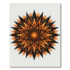 Radiant Black and Orange Sun Mandala Rug