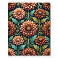 Amber Art Nouveau Botanical Bloom Rug