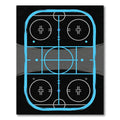 Modern Neon Blue Hockey Rink Graphic Rug