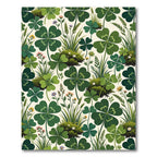 Lush Green Four Leaf Clover Botanical Rug