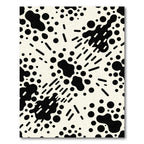 Black White Organic Splatter Circles Rug